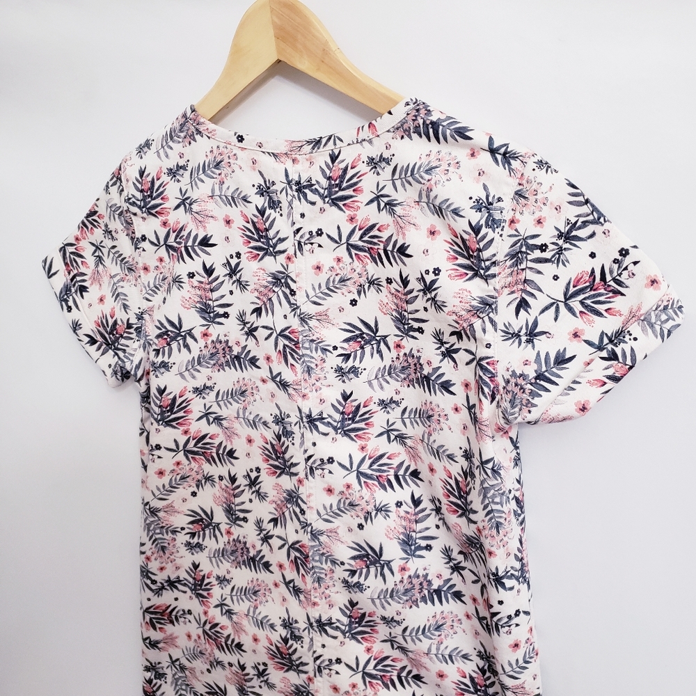 Sezane Giulia Lace Up Trapeze Shift Dress in Printed Flowers, Size 38 - Picture 6 of 10